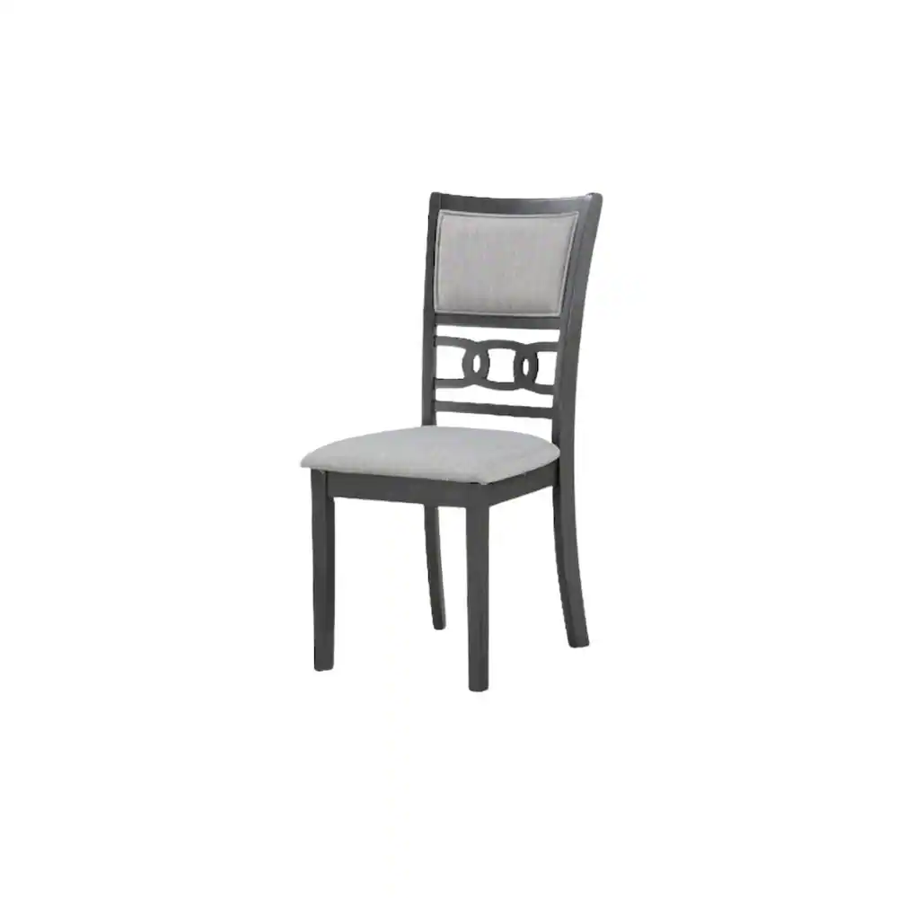 Alt View 2. FurniFact - Solid Wood Dining Chair Set of 4 Fabric Seat Contemporary Gray Style - Grey.