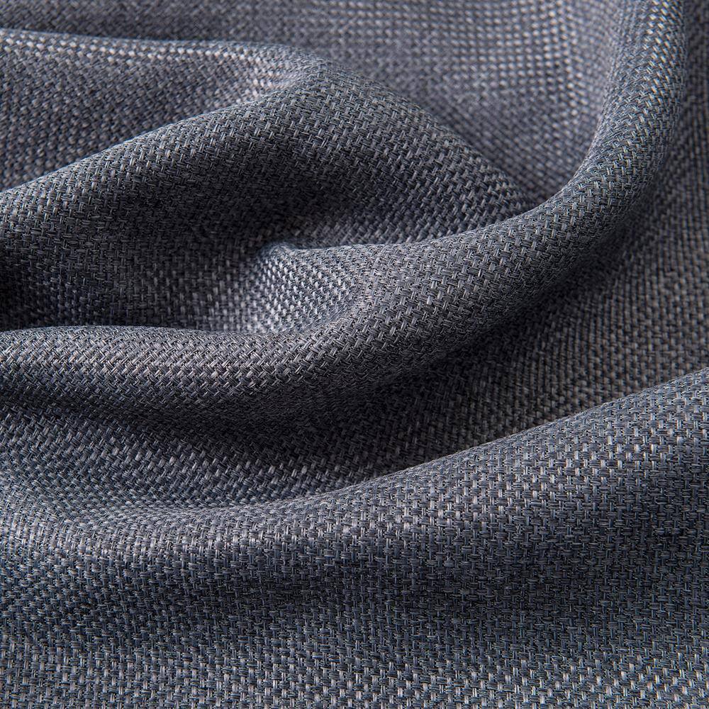 Back. Olivia Gray - Olivia Gray Lucas Charcoal Jacquard Blackout Grommet Curtain Panel - Charcoal.