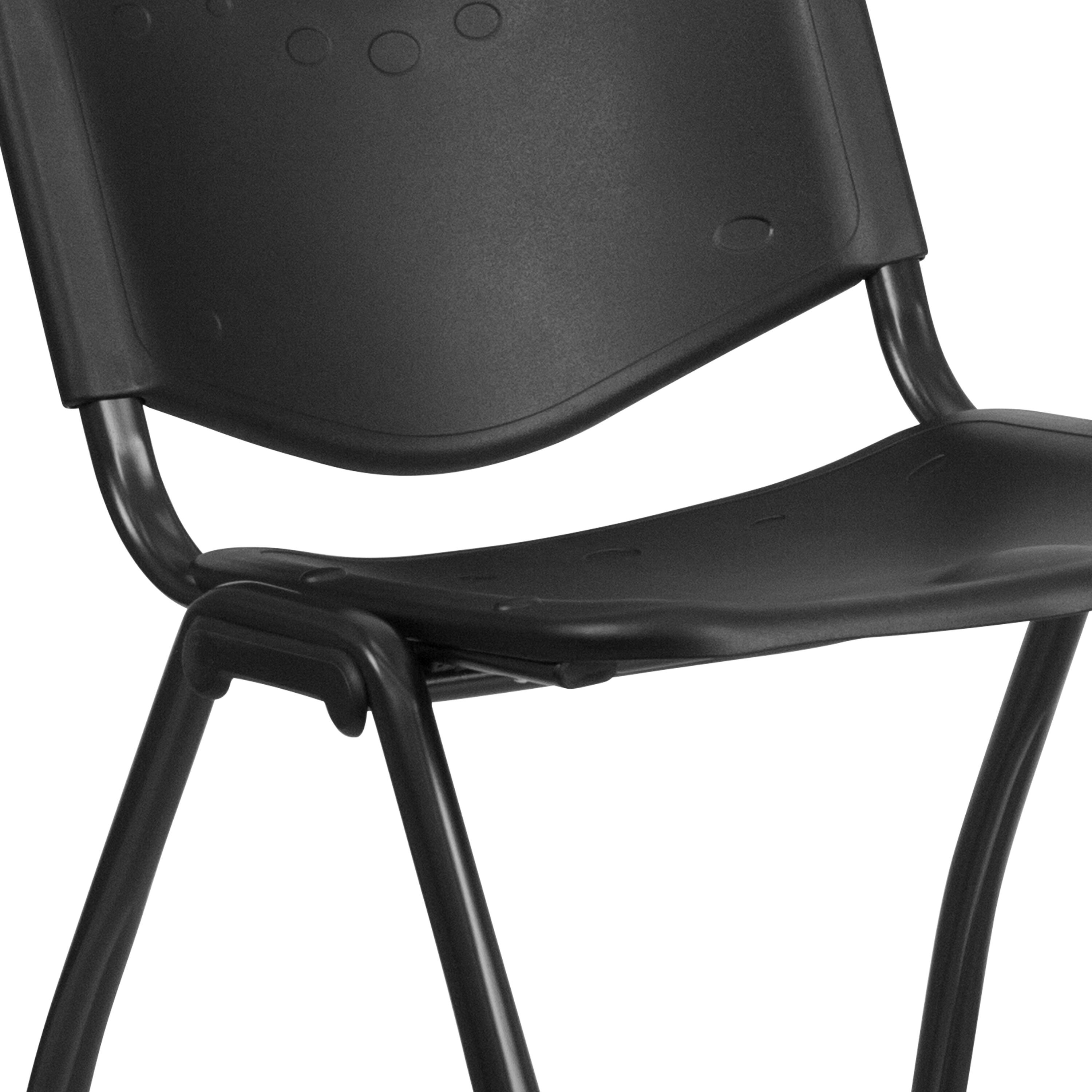 Alt View 9. Emma + Oliver - 880 lb. Capacity Plastic Stack Chair - Black.