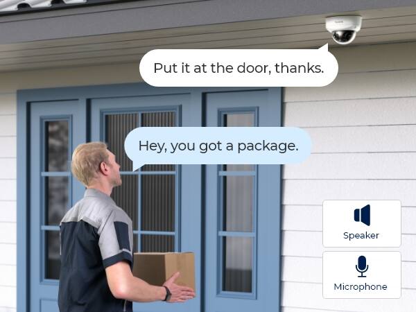 Put it at the door, thanks.

Hey, you got a package.

Speaker
Microphone