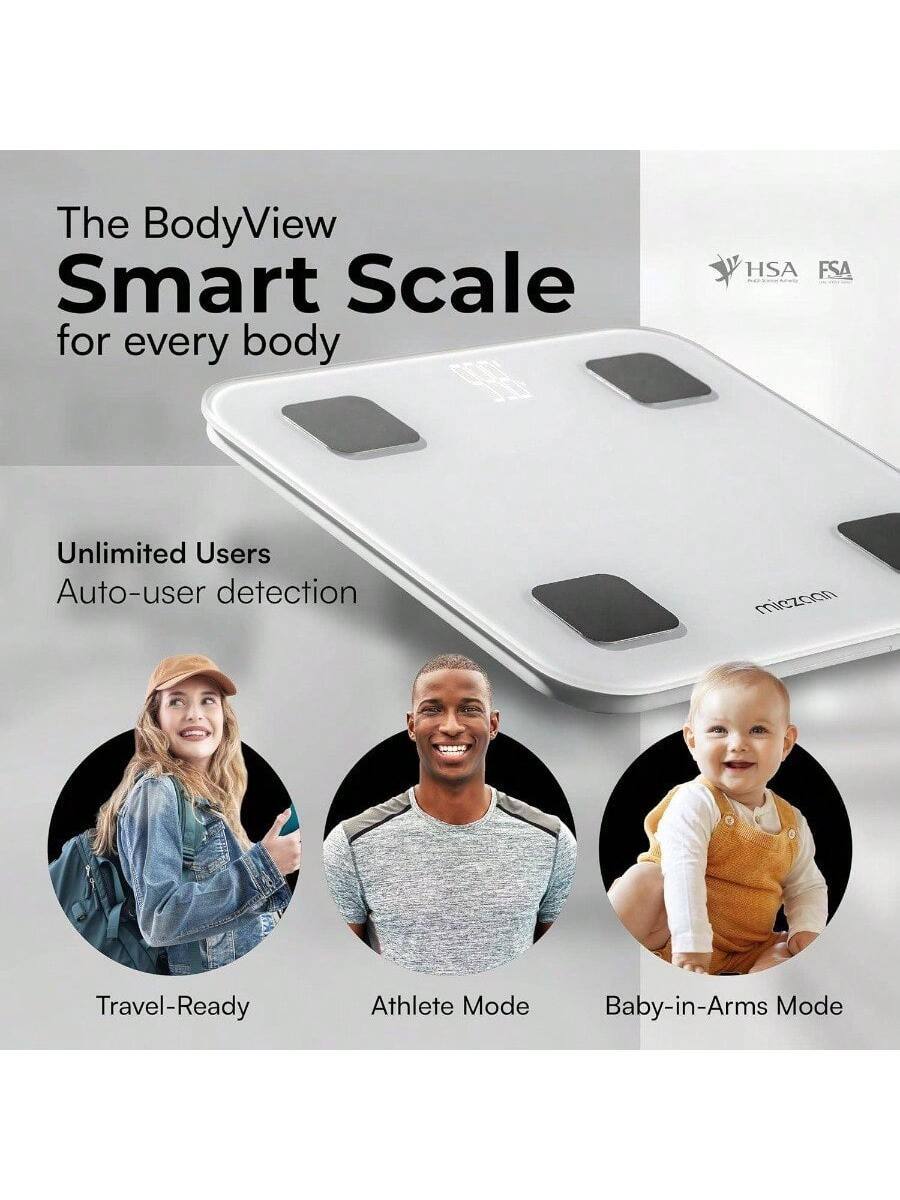 The BodyView Smart Scale for every body

Unlimited Users
Auto-user detection

Travel-Ready
Athlete Mode
Baby-in-Arms Mode