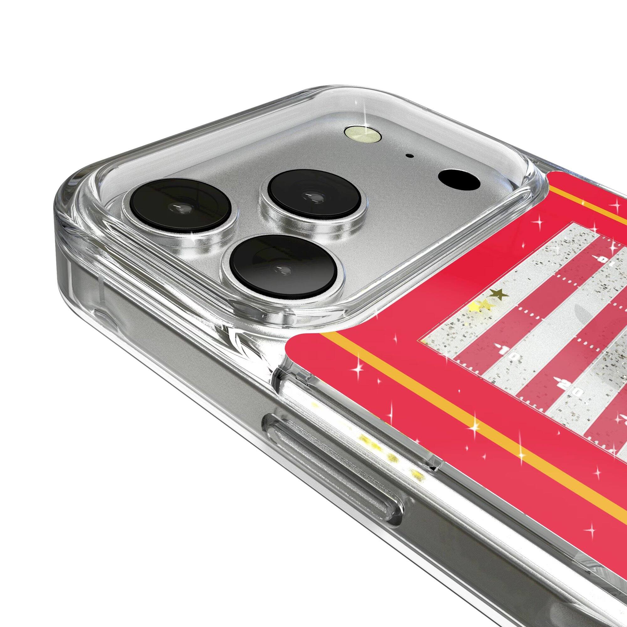 Alt View 2. Keyscaper - Kansas City Chiefs iPhone Field Design Glitter Case - 16 Pro - Multicolor.