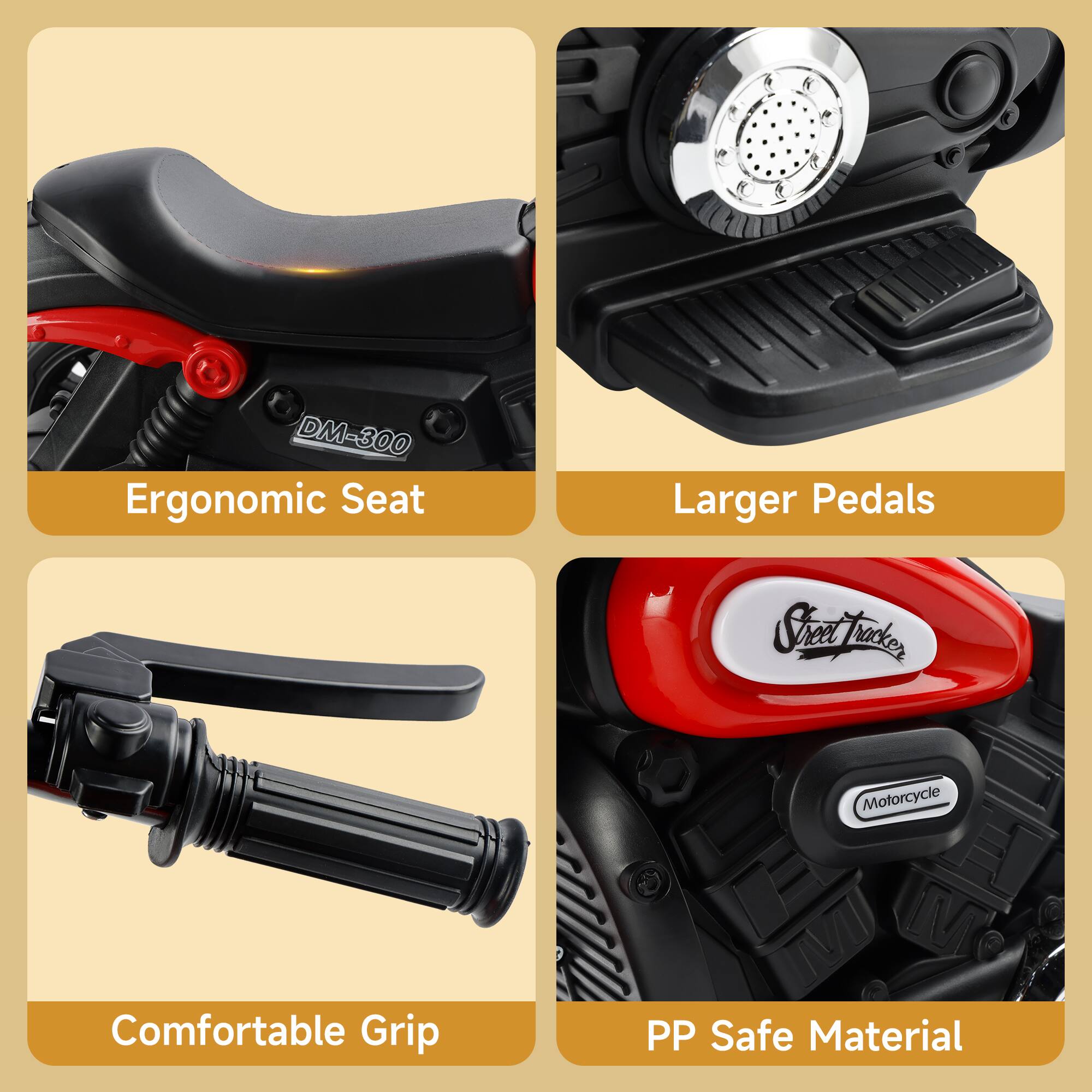 - 19 R DM-300 Ergonomic Seat
- Larger Pedals
- Comfortable Grip
- PP Safe Material