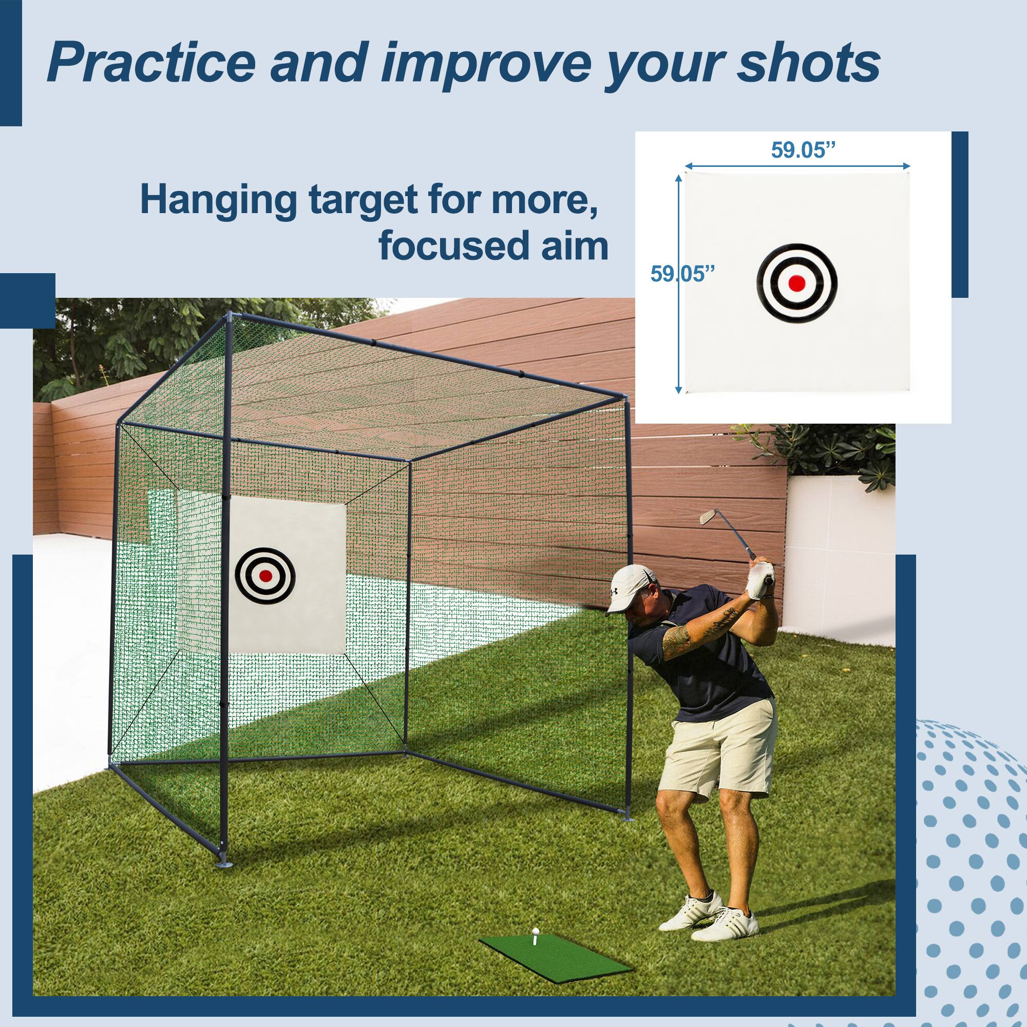 Practice and improve your shots

Hanging target for more, focused aim

59.05" x 59.05"