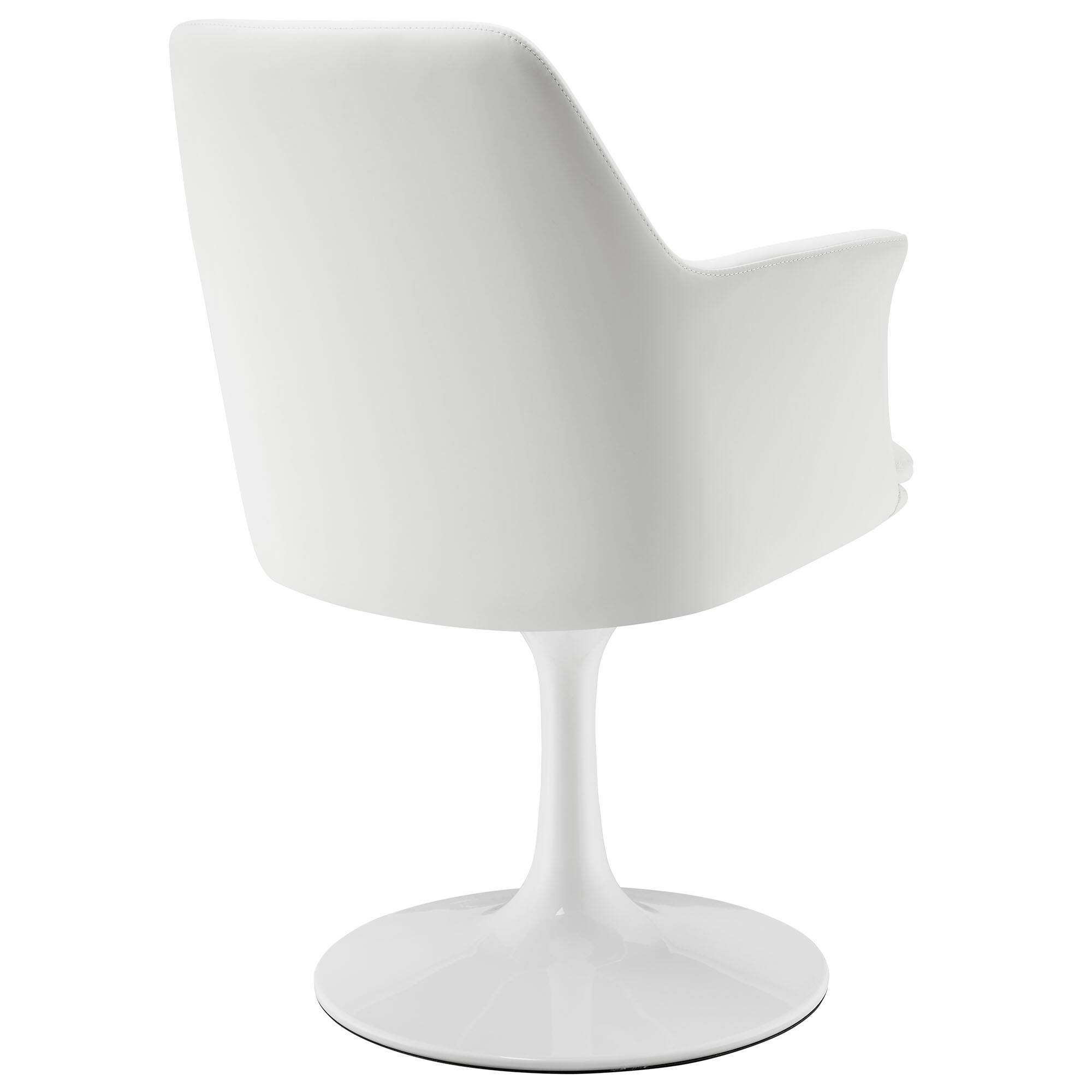 Alt View 4. Modway - Lippa Swivel Dining Armchair - White White.