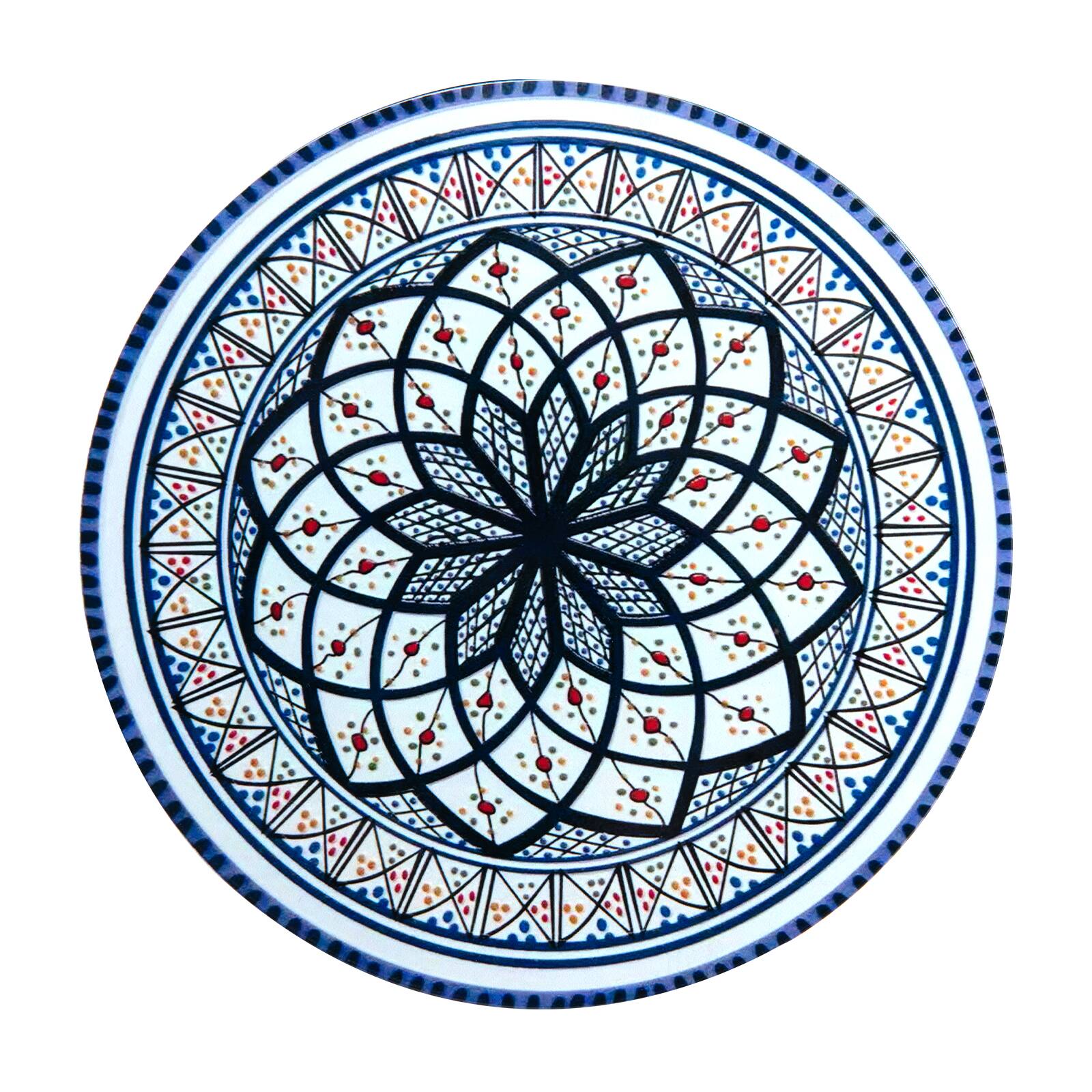 Alt View 9. Gymax - Gymax 14'' Coffee End Table Outdoor Side Table Blooming Lotus Mosaic Patio Accent Tablee White & Black - White.