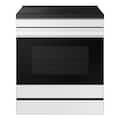 Samsung - 30 in. Wide 4 Elements Bespoke 6.3 Cu. Ft. Slide-In Electric Induction Range with Air Fry - White Glass