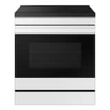 Samsung - 30 in. Wide 4 Elements Bespoke 6.3 Cu. Ft. Slide-In Electric Induction Range with Air Fry - White Glass