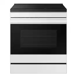 Samsung - Bespoke 6.3 Cu. Ft. Slide-In Electric Induction Range with Air Fry - White Glass