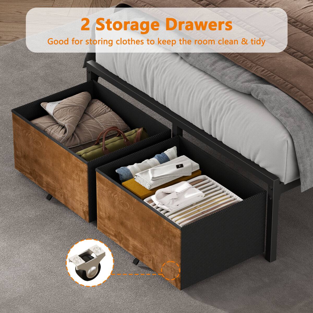 2 Storage Drawers  
Good for storing clothes to keep the room clean & tidy