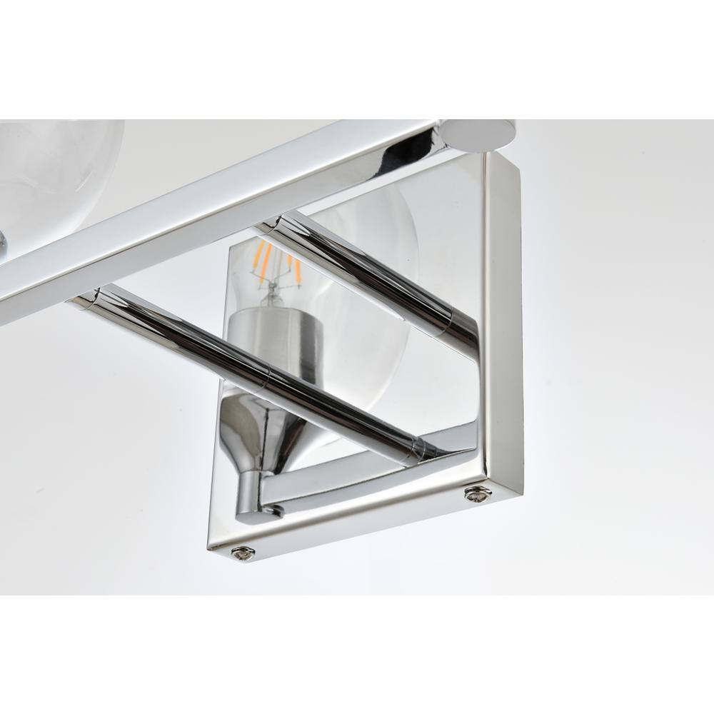 Alt View 1. Living District - Foster 2 light Chrome and Clear Bath Sconce - Chrome And Clear.