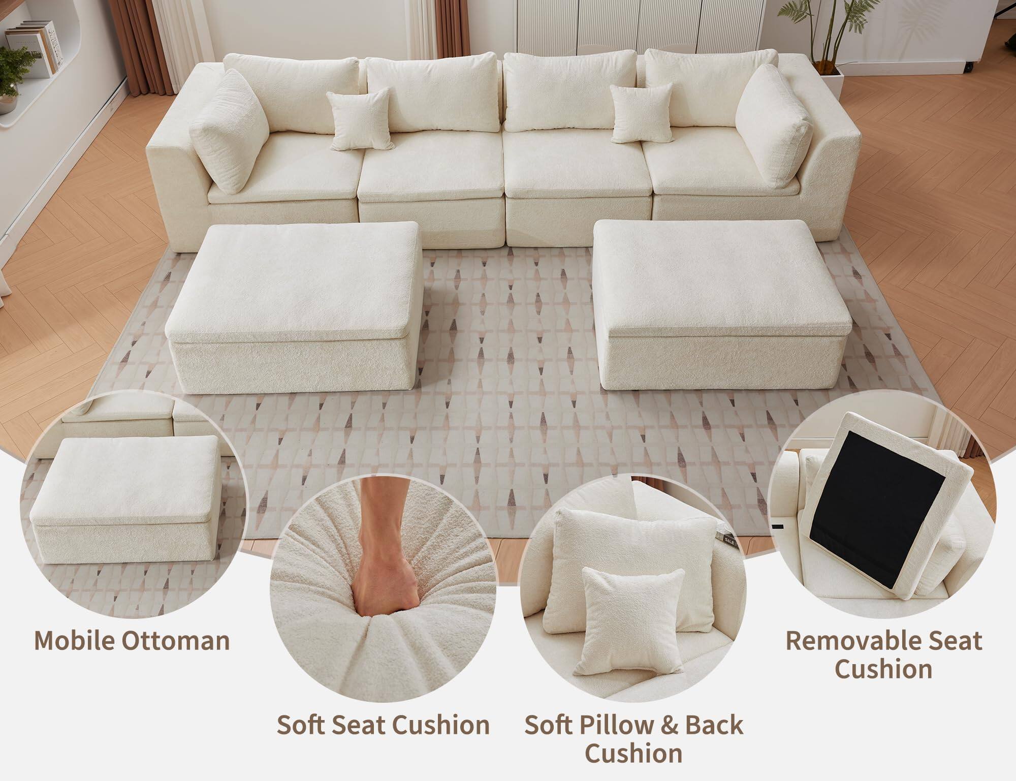 Mobile Ottoman  
Soft Seat Cushion  
Soft Pillow & Back Cushion  
Removable Seat Cushion