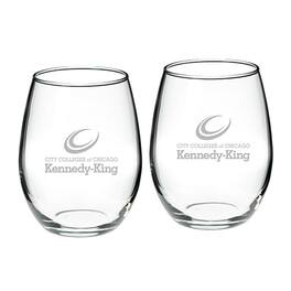 Jardine - Kennedy-King College Statesmen 21oz. 2-Piece Stemless Wine Glass Set - Multicolor