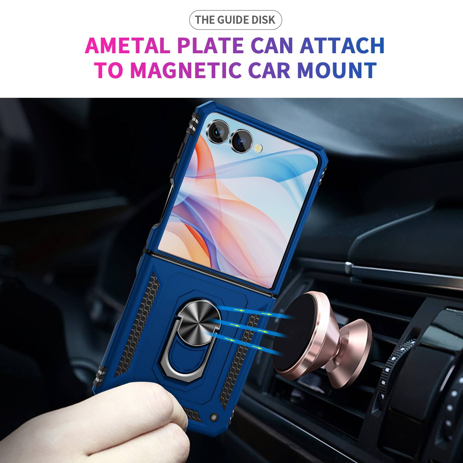 THE GUIDE DISK  
AMETAL PLATE CAN ATTACH TO MAGNETIC CAR MOUNT