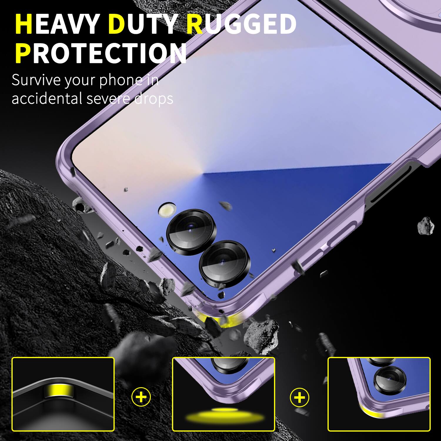 HEAVY DUTY RUGGED PROTECTION  
Survive your phone in accidental severe drops