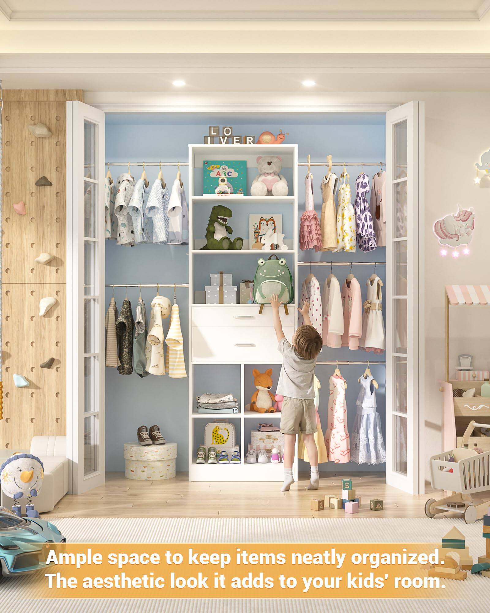 L O IVER I V E R 2 d ARC A S

Ample space to keep items neatly organized. The aesthetic look it adds to your kids' room.