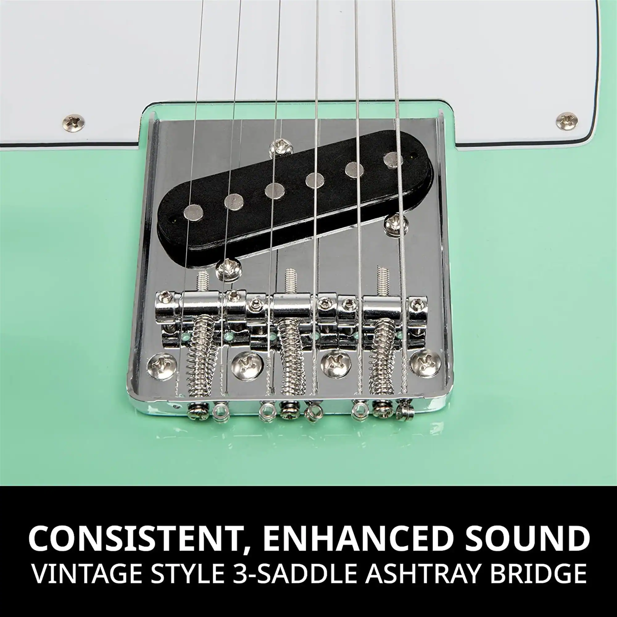 CONSISTENT, ENHANCED SOUND
VINTAGE STYLE 3-SADDLE ASHTRAY BRIDGE