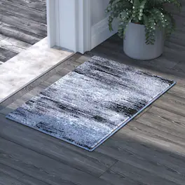 Emma + Oliver - Oakland Ultra Soft Shaded Look Olefin Accent Rug with Natural Jute Backing - Gray