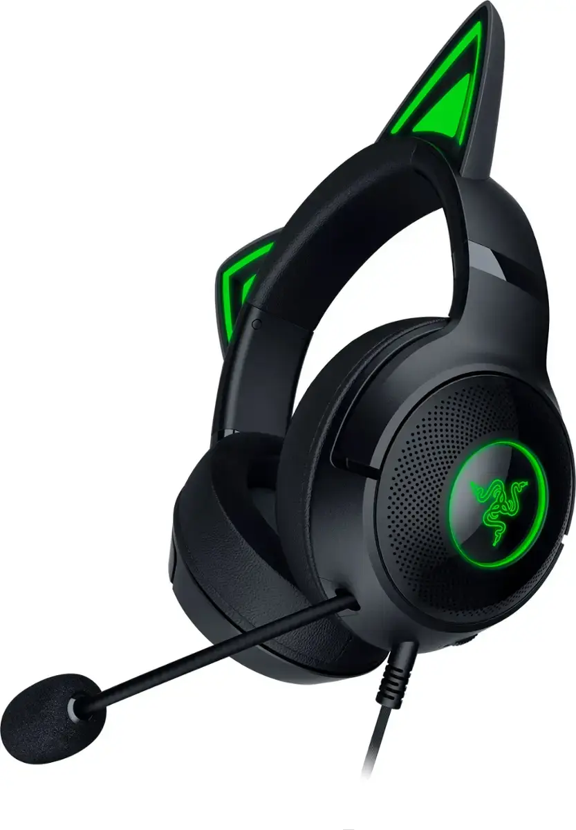 Alt View 15. Razer - Kraken Kitty V2 Wired Gaming Headset for PC, Mac, Nintendo Switch, Steam Deck, Mobile, and Tablet - Black.