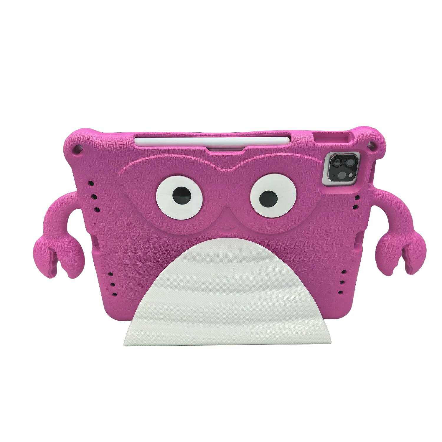Left. Dteck - Shockproof Cartoon Case for Apple iPad (10th Generation) 10.9" 2022, Soft TPU Protective Cover with Integrated Stand - Rose.