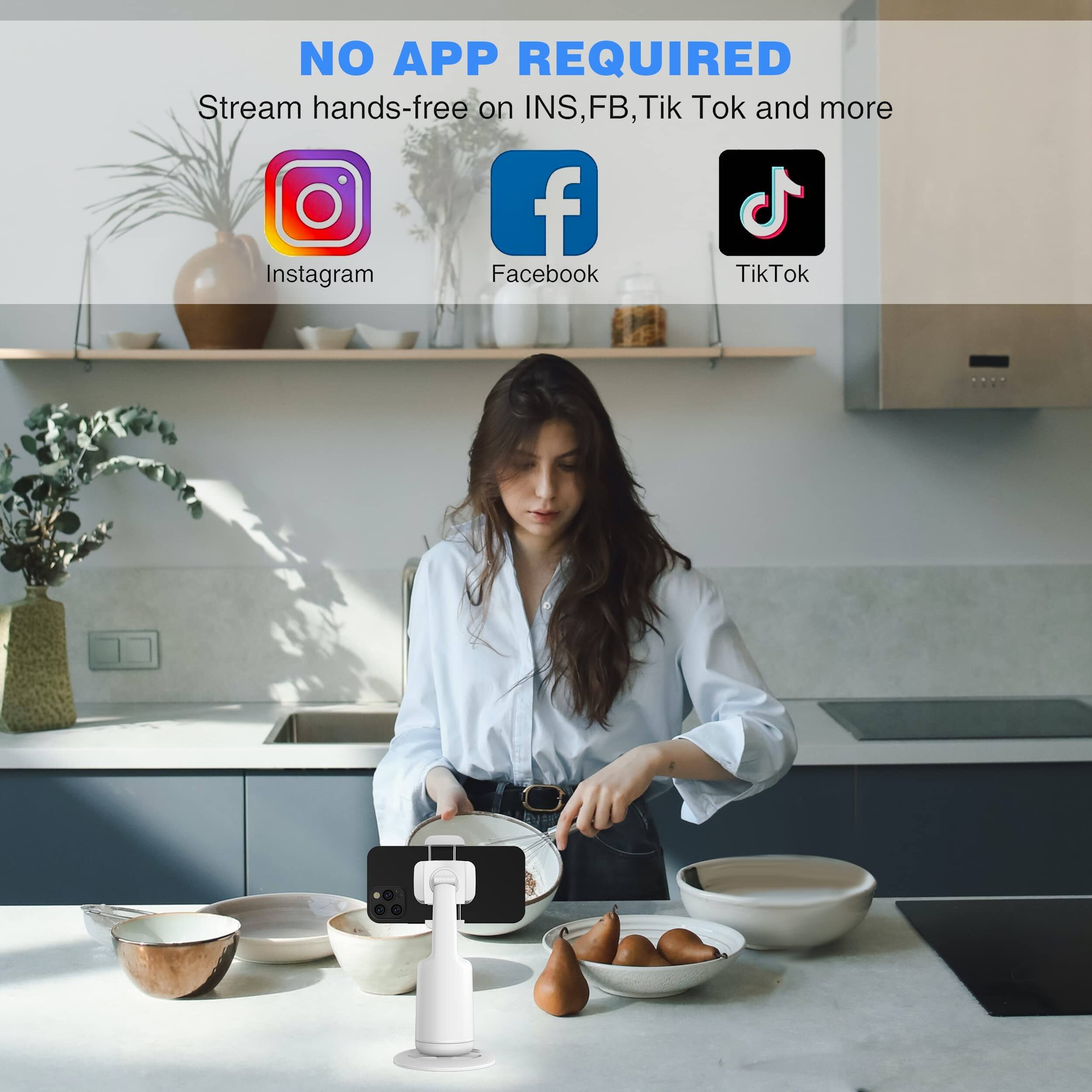 NO APP REQUIRED  
Stream hands-free on INS, FB, TikTok and more  
Instagram Facebook TikTok