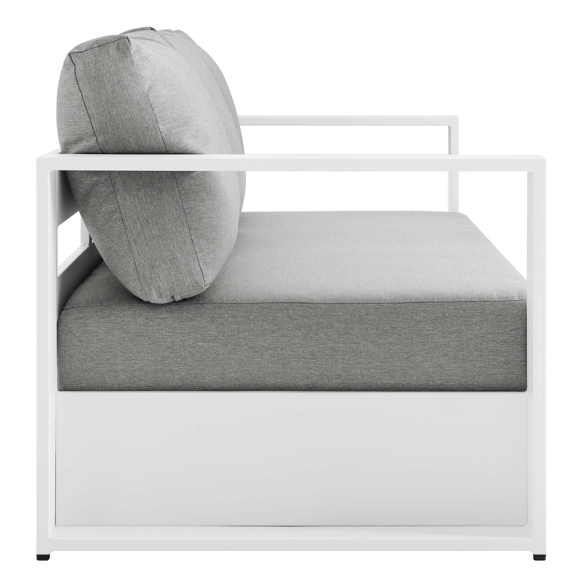 Alt View 1. Modway - Tahoe Outdoor Patio Powder-Coated Aluminum Sofa by Modway - White Gray.