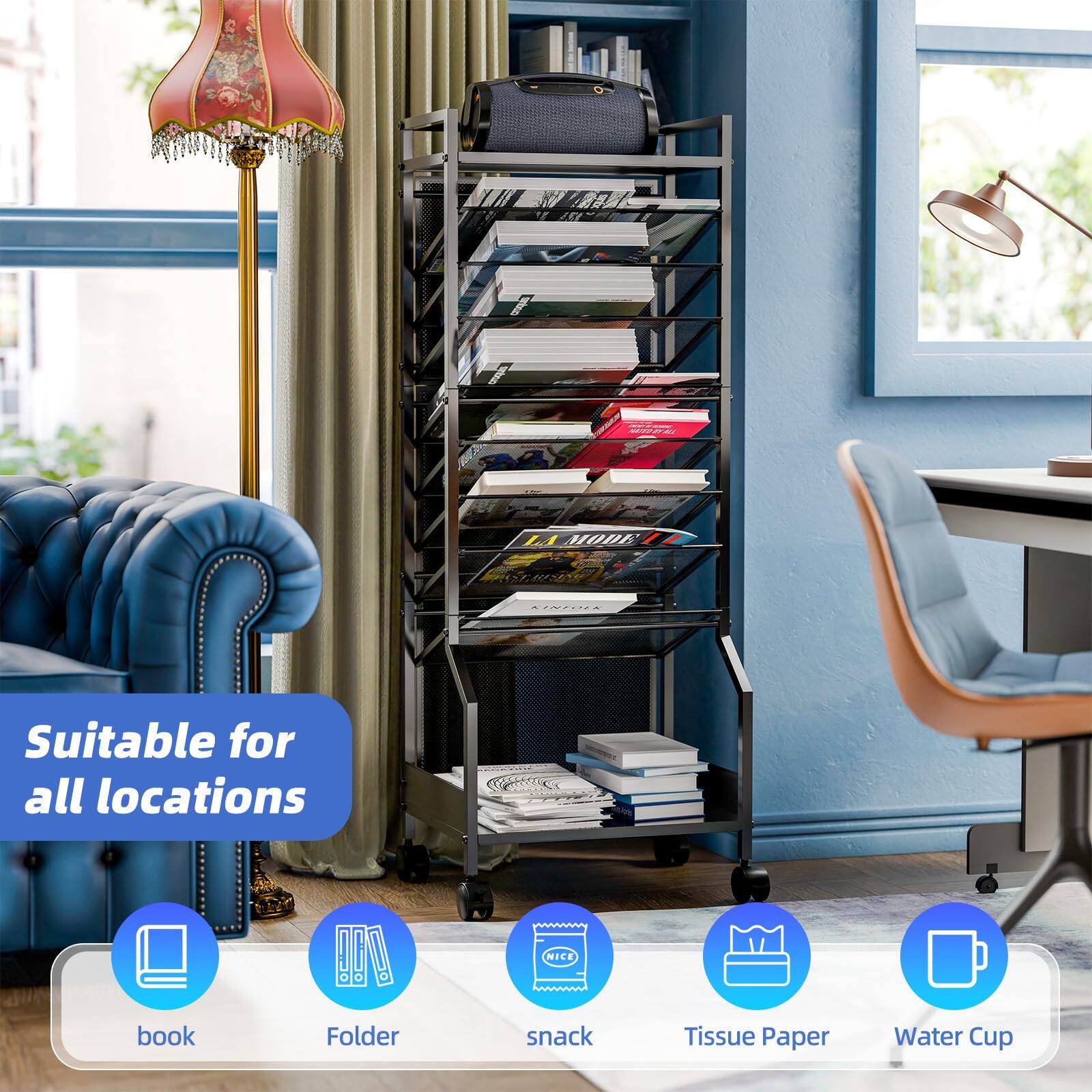 Suitable for all locations

- book
- Folder
- snack
- Tissue Paper
- Water Cup