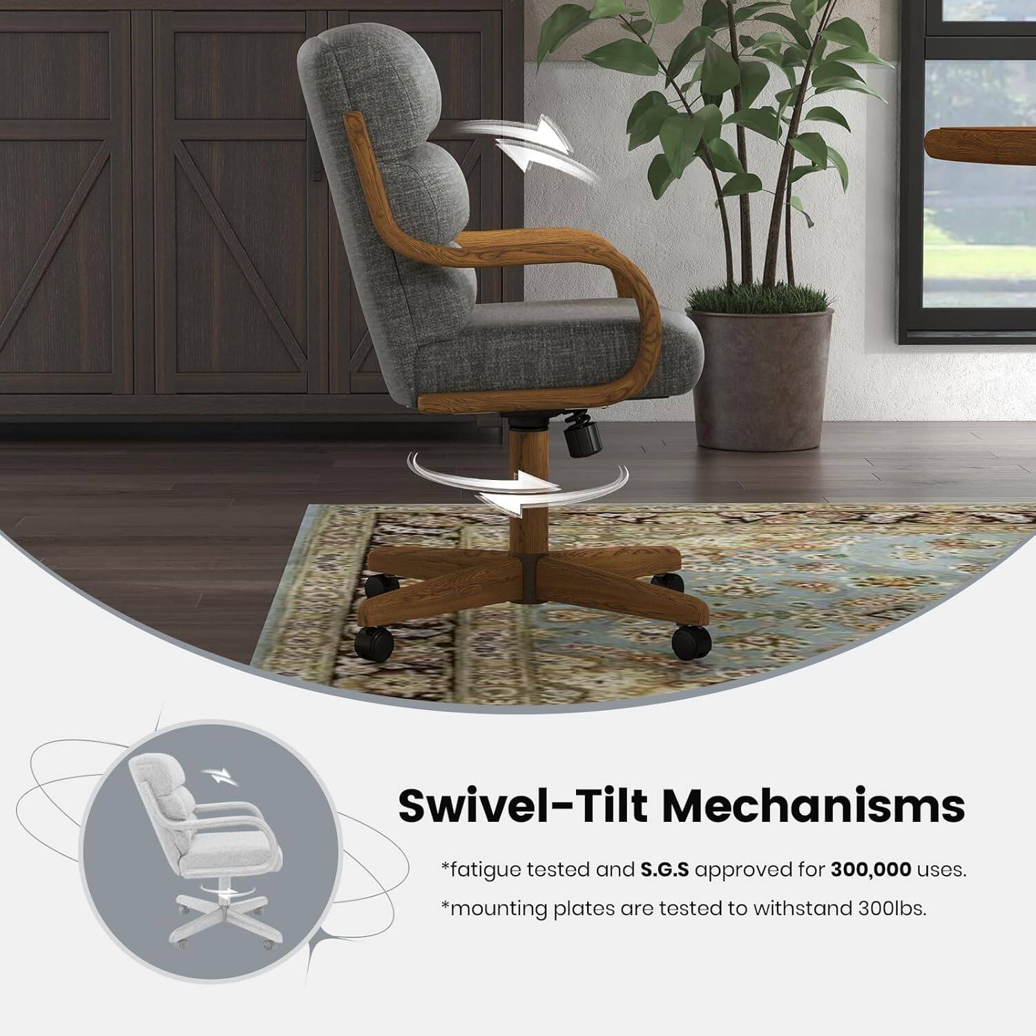 Swivel-Tilt Mechanisms  
*fatigue tested and S.G.S approved for 300,000 uses.  
*mounting plates are tested to withstand 300lbs.