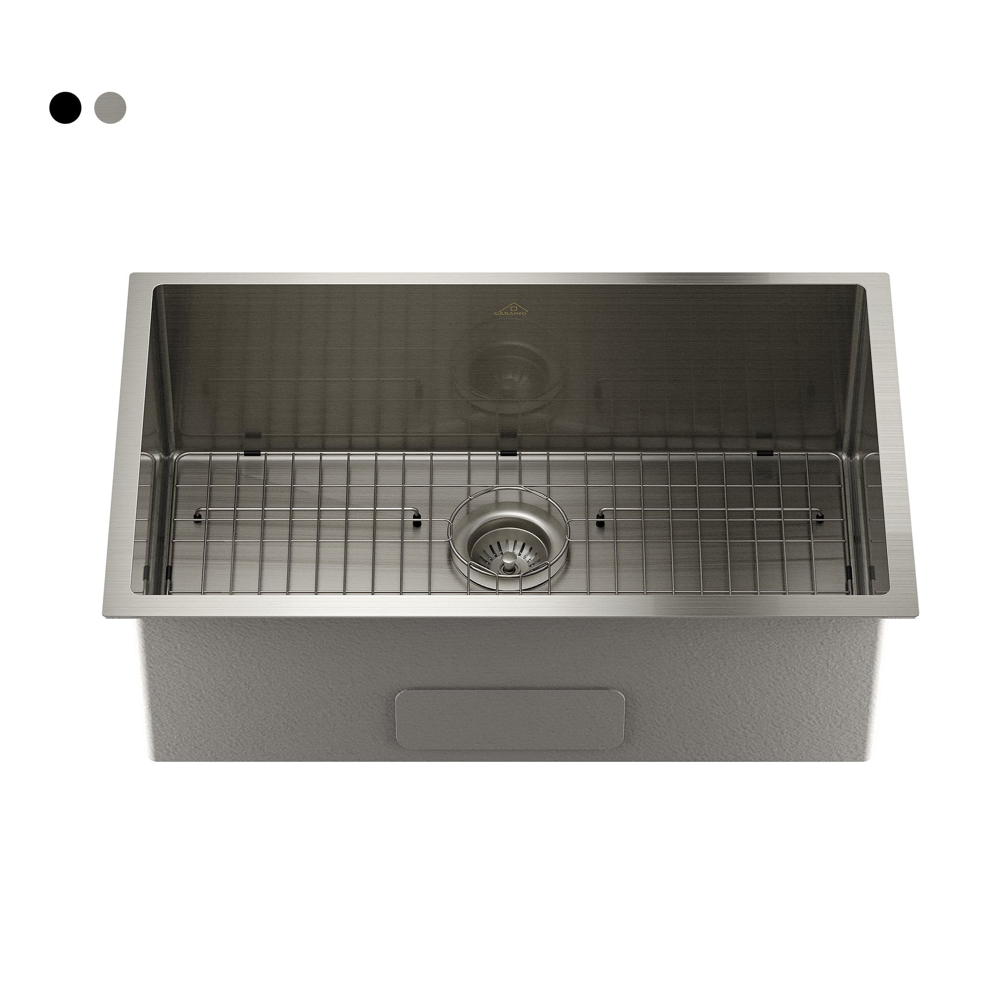 Front. Boyel Living - 30 in. Undermount Single Bowl 18-Gauge Brushed Stainless Steel Kitchen Sink with Cutting Board and Accessories - Silver.