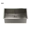 Front. Boyel Living - 30 in. Undermount Single Bowl 18-Gauge Brushed Stainless Steel Kitchen Sink with Cutting Board and Accessories - Silver.