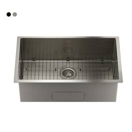 Boyel Living - 30 in. Undermount Single Bowl 18-Gauge Brushed Stainless Steel Kitchen Sink with Cutting Board and Accessories - Silver