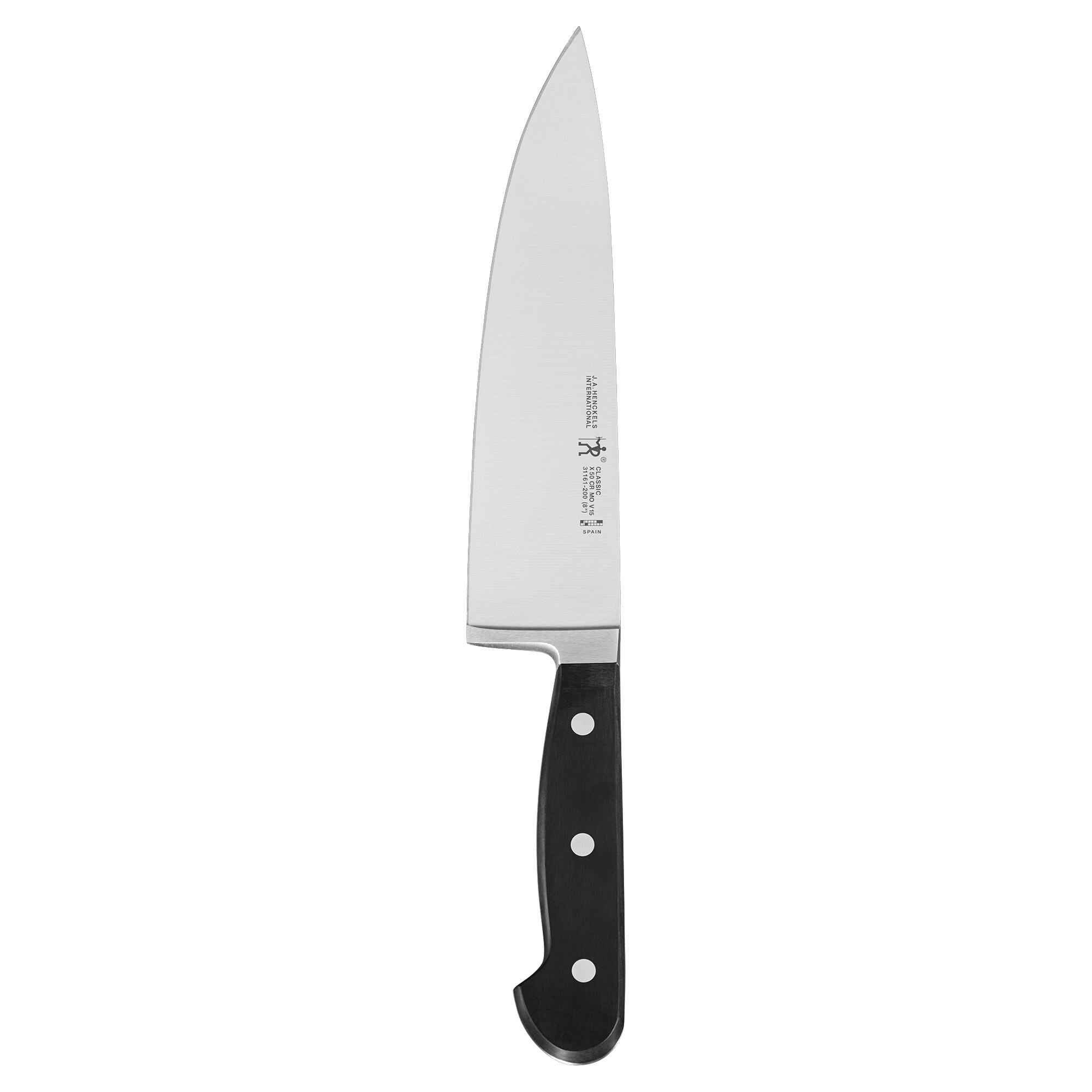 Henckels - Classic Razor-Sharp 8-inch Chef's Knife, German Engineered Informed by 100+ Years of Mastery - Black