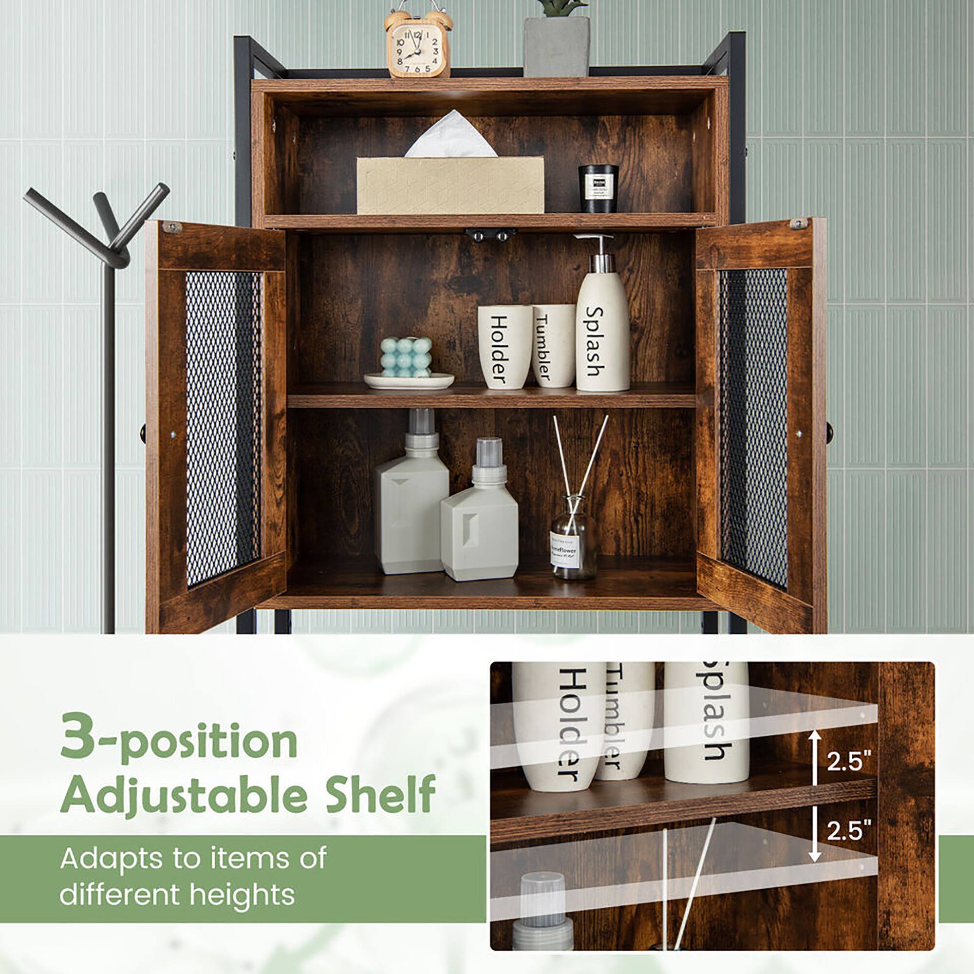 3-position Adjustable Shelf  
Adapts to items of different heights  

Holder Tumbler Splash 2.5" 2.5"
