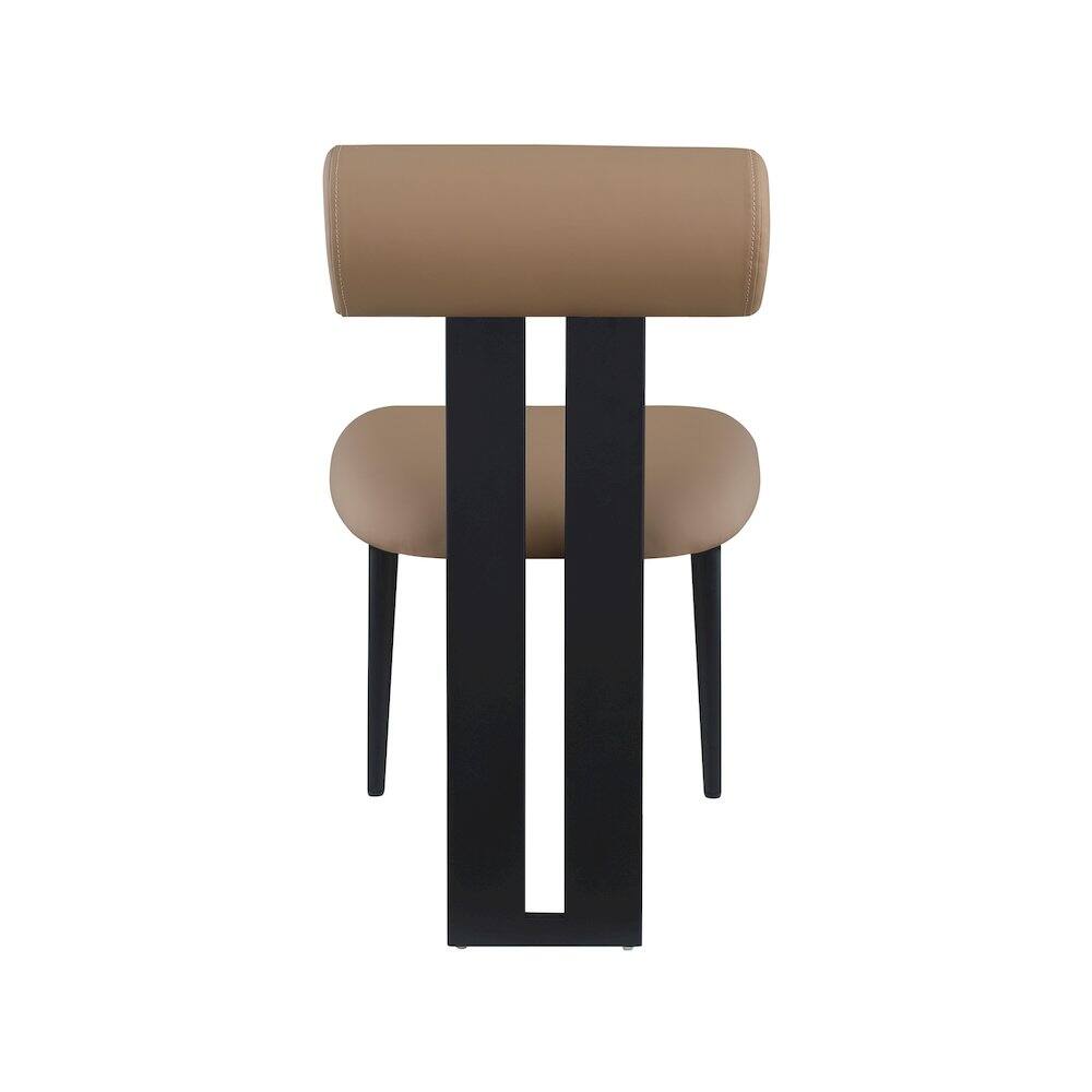 Alt View 1. Meridian Furniture - Dario Tan Vegan Leather Dining Chair, Set of 2 - Brown.