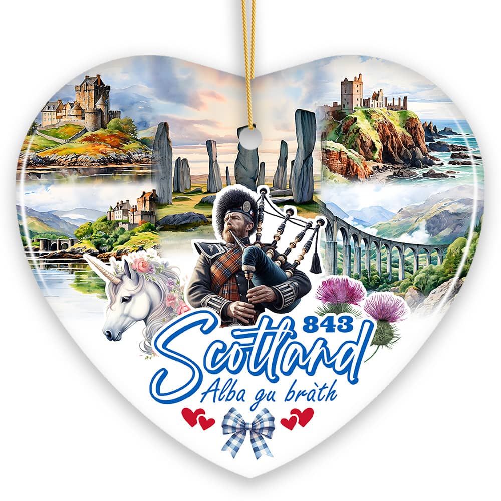 OrnamentallyYou - Enchanting Scotland Christmas Ornament Celtic Culture and Heritage Edinburgh Souvenir and Gift V2 - Multi-colored