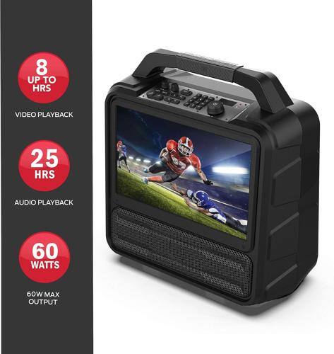 8 UP TO HRS VIDEO PLAYBACK  
25 HRS AUDIO PLAYBACK  
60 WATTS  
60W MAX OUTPUT