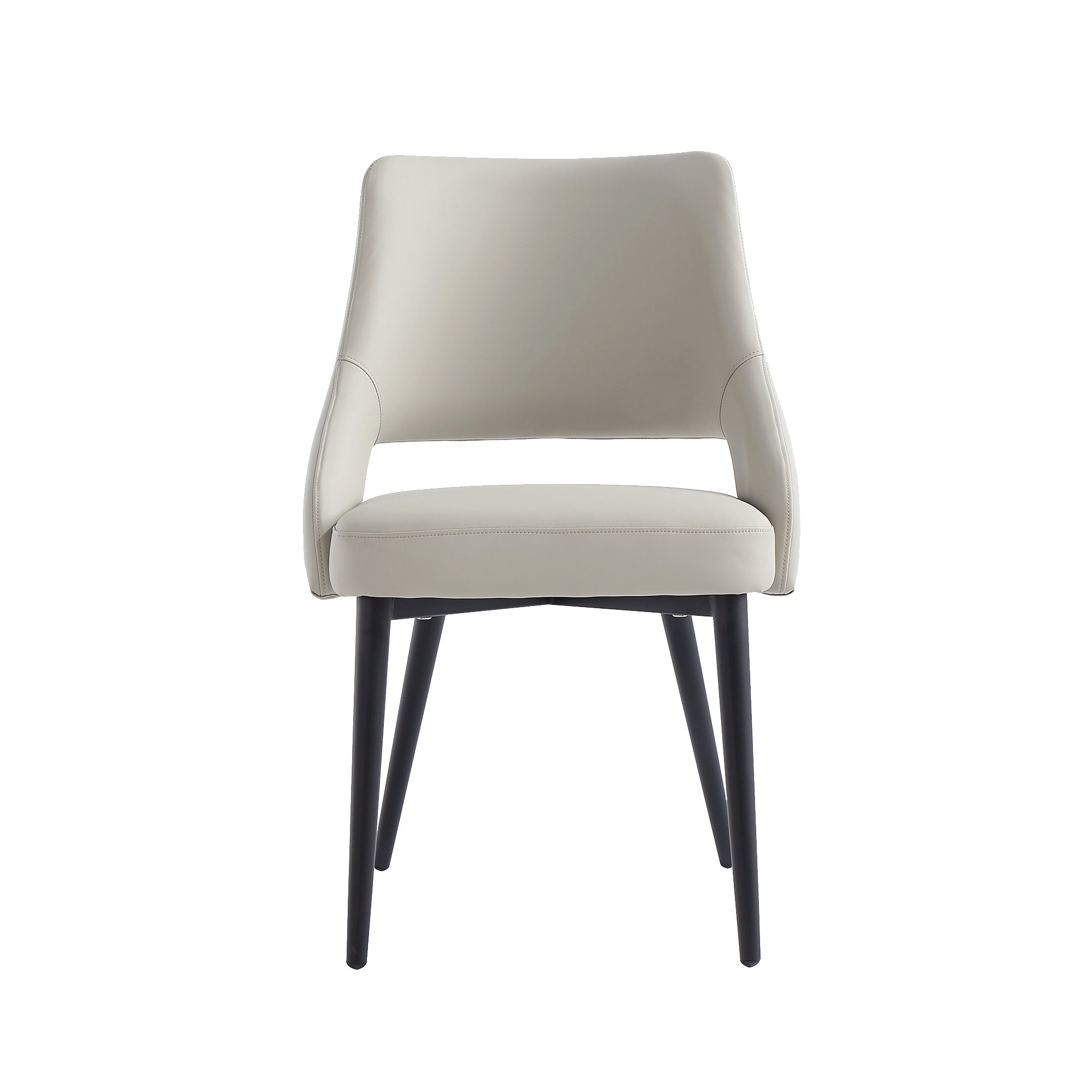 Manhattan Comfort - Tremont Modern Metal Vegan Leather Dining Chair - Stone Gray