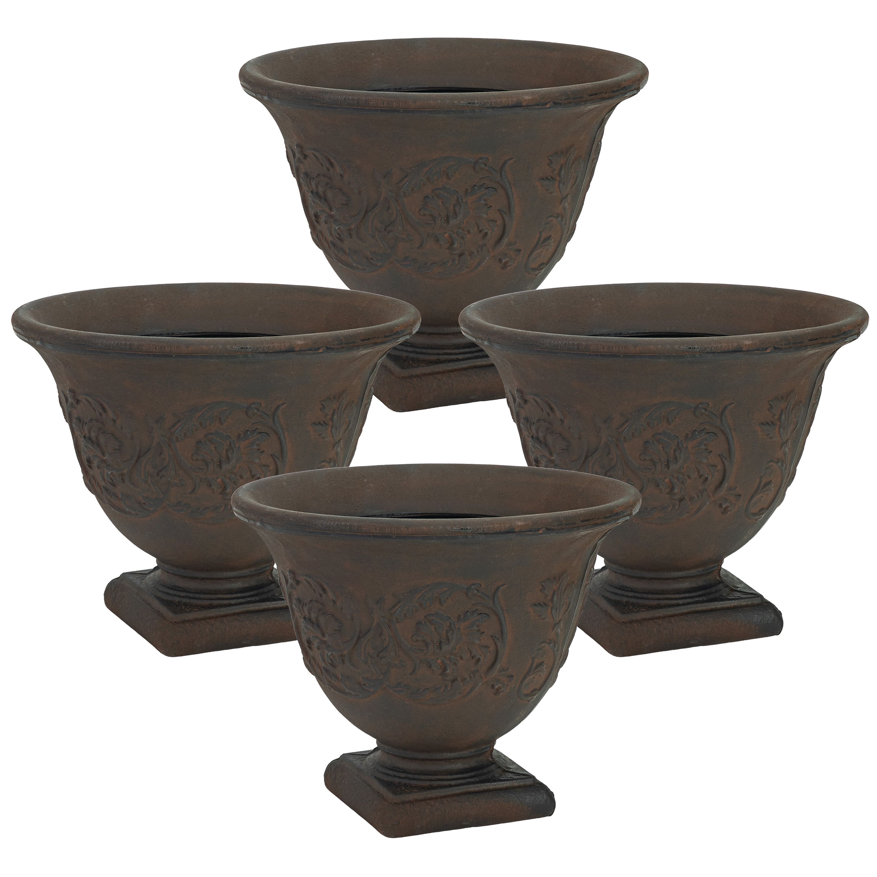 Sunnydaze - 13 in Darcy Polyresin Planter - Set of 4 - Rust price history on PriceWatchPro