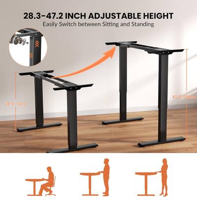 Zell Electronics Black Dual Motor Desk FrameMemory
