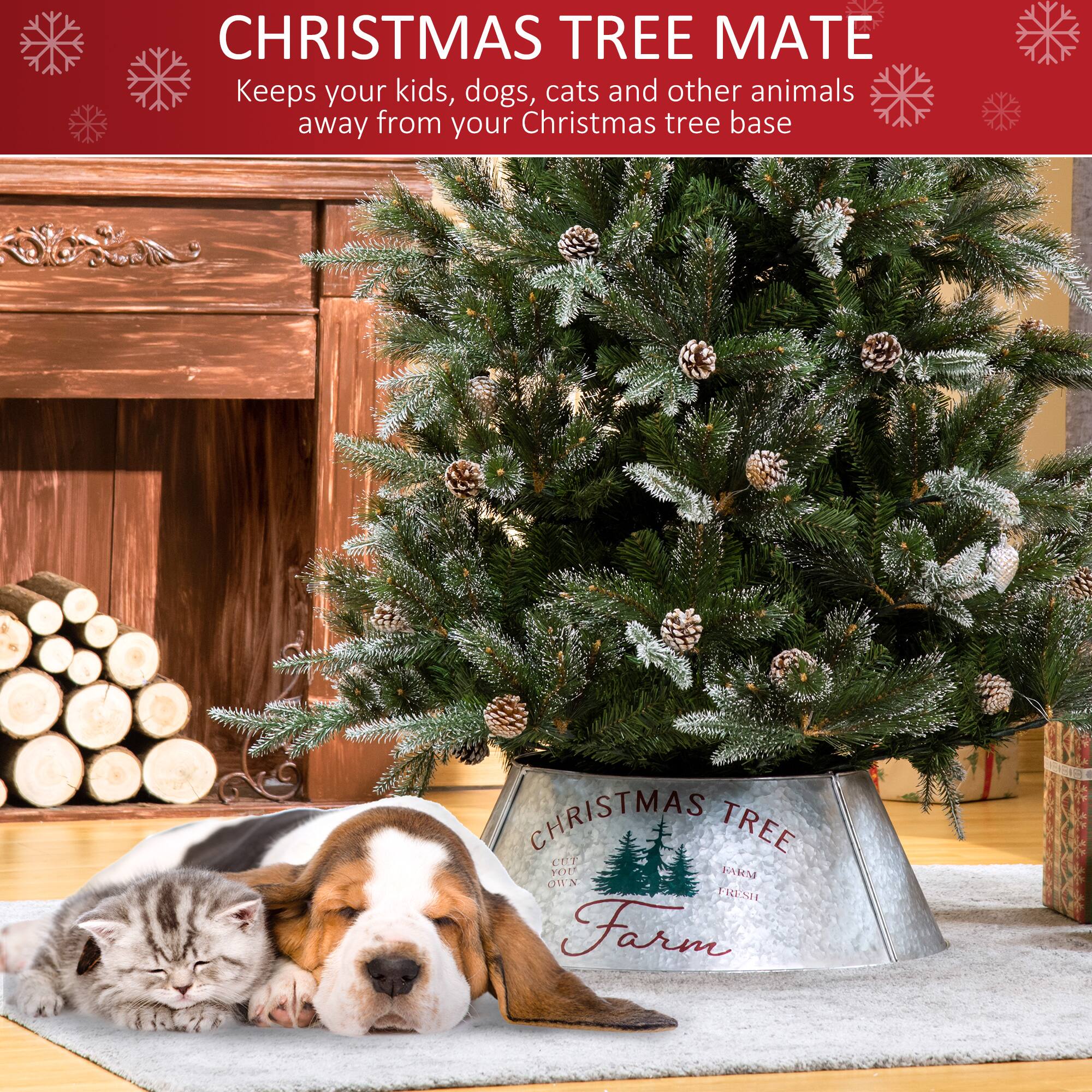 CHRISTMAS TREE MATE  
Keeps your kids, dogs, cats and other animals away from your Christmas tree base  

CHRISTMAS TREE MATE  
Keeps your kids, dogs, cats and other animals away from your Christmas tree base