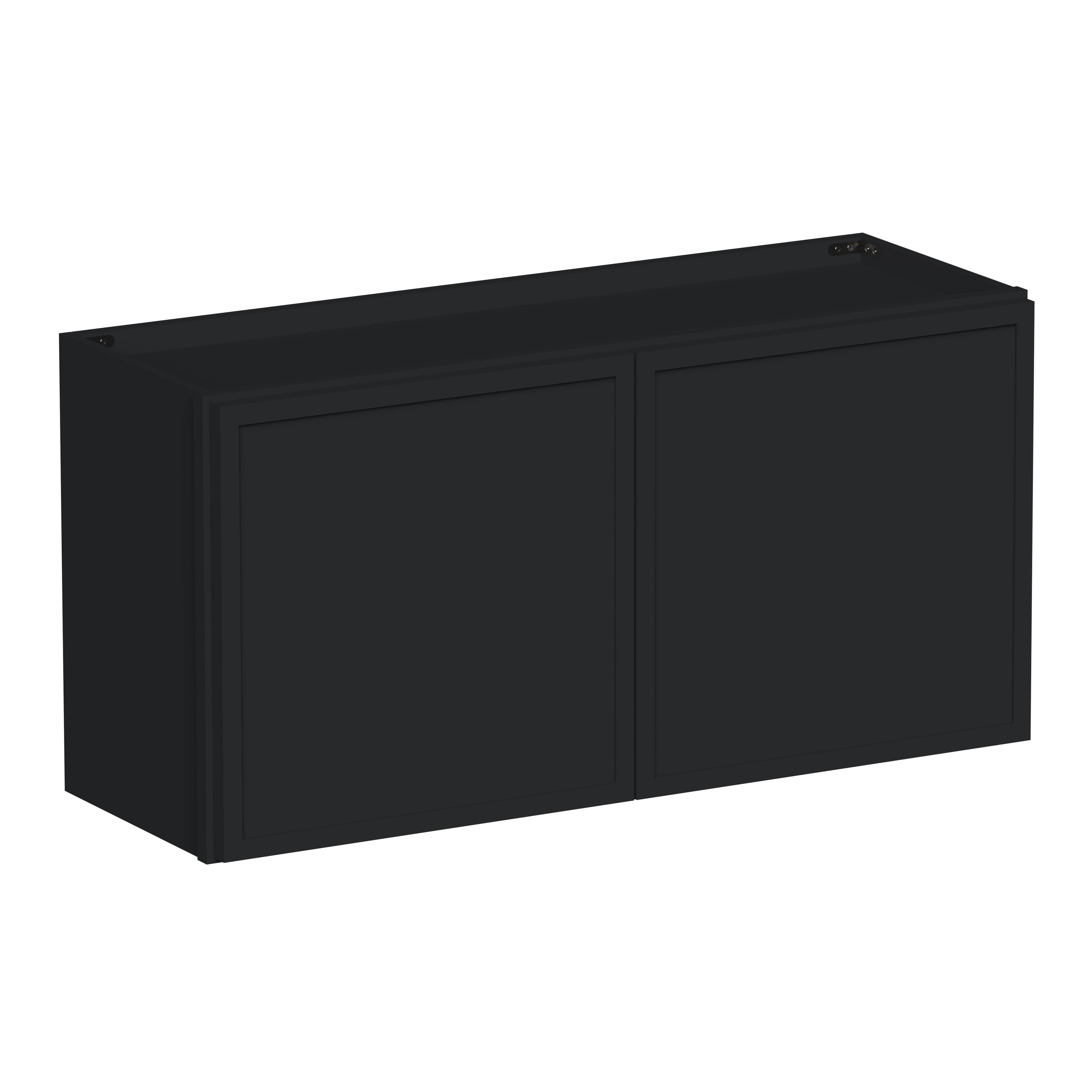 Front. Boyel Living - 36-in W x 18-in H x 12-in D Shaker RTA Kitchen Wall Cabinet with Soft-Close - Black.
