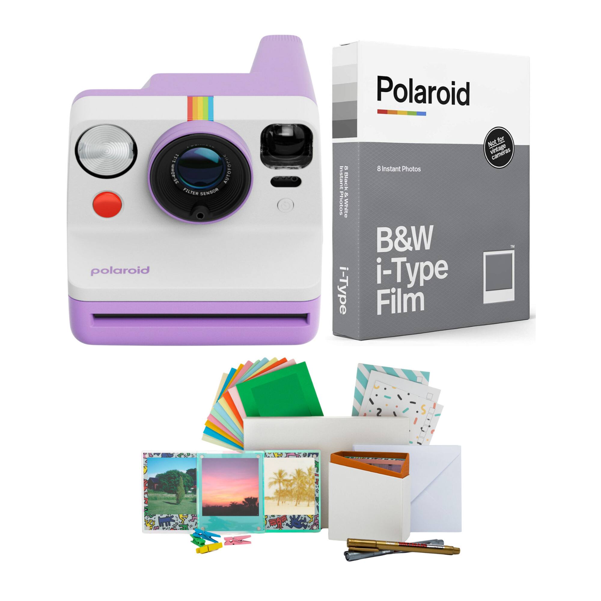 Polaroid - Now Generation 3 Purple Analog Instant Camera with Tripod Mount Bundle