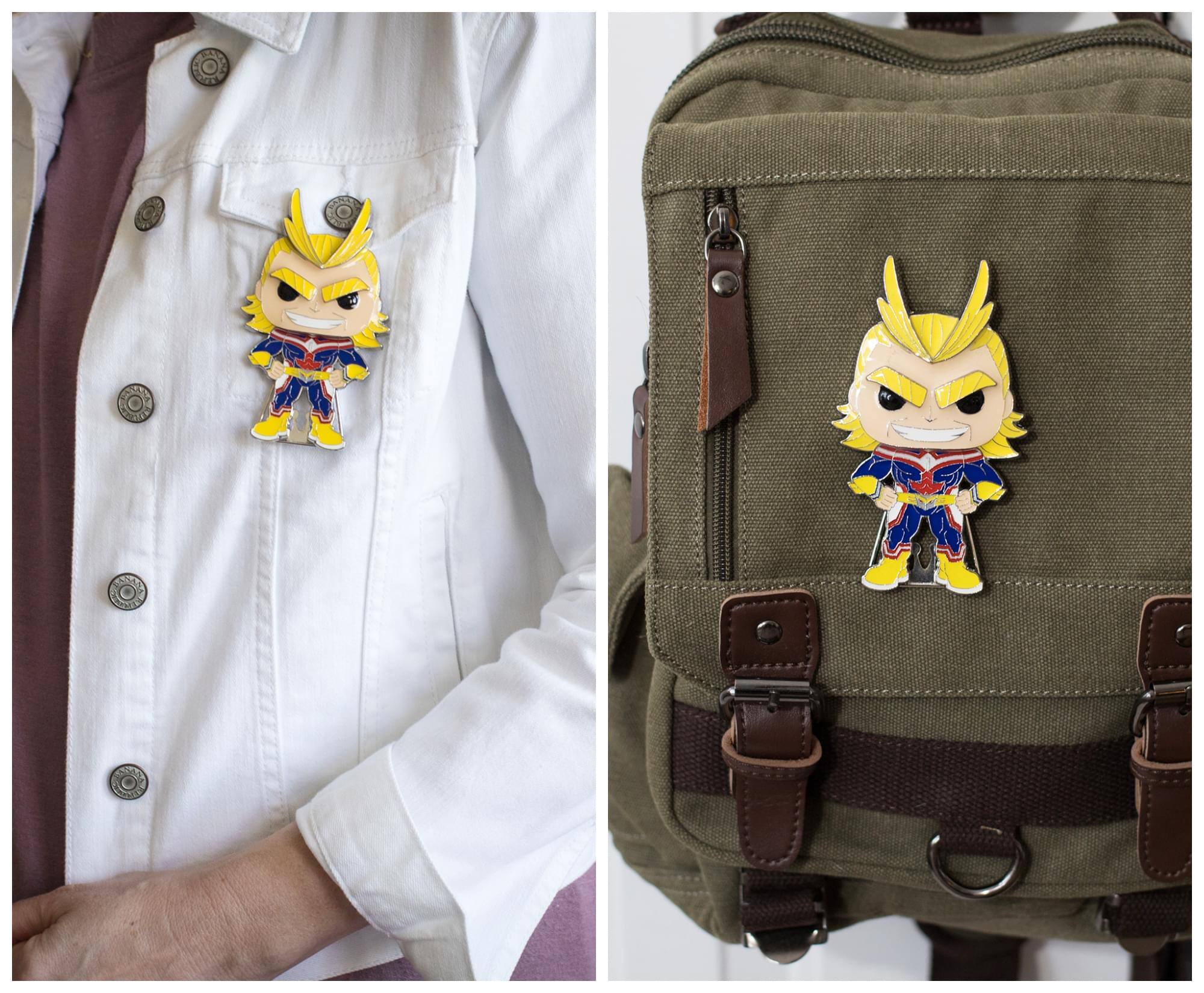 Alt View 2. Funko - My Hero Academia 3-Inch Funko POP Pin | All Might - Yellow.