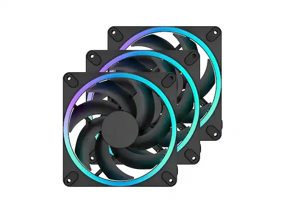 Front. Fractal Design - Fractal Design Momentum 14 RGB PWM Black 140 mm ARGB LED FDB (Fluid Dynamic Bearing) PC Case Fan (3-pack) - Black.