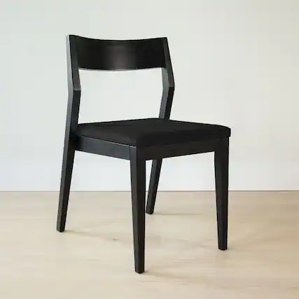 Front. Plank+Beam - Dining Chair Frame (1 Pack), Black with Onyx Cushion - Black.