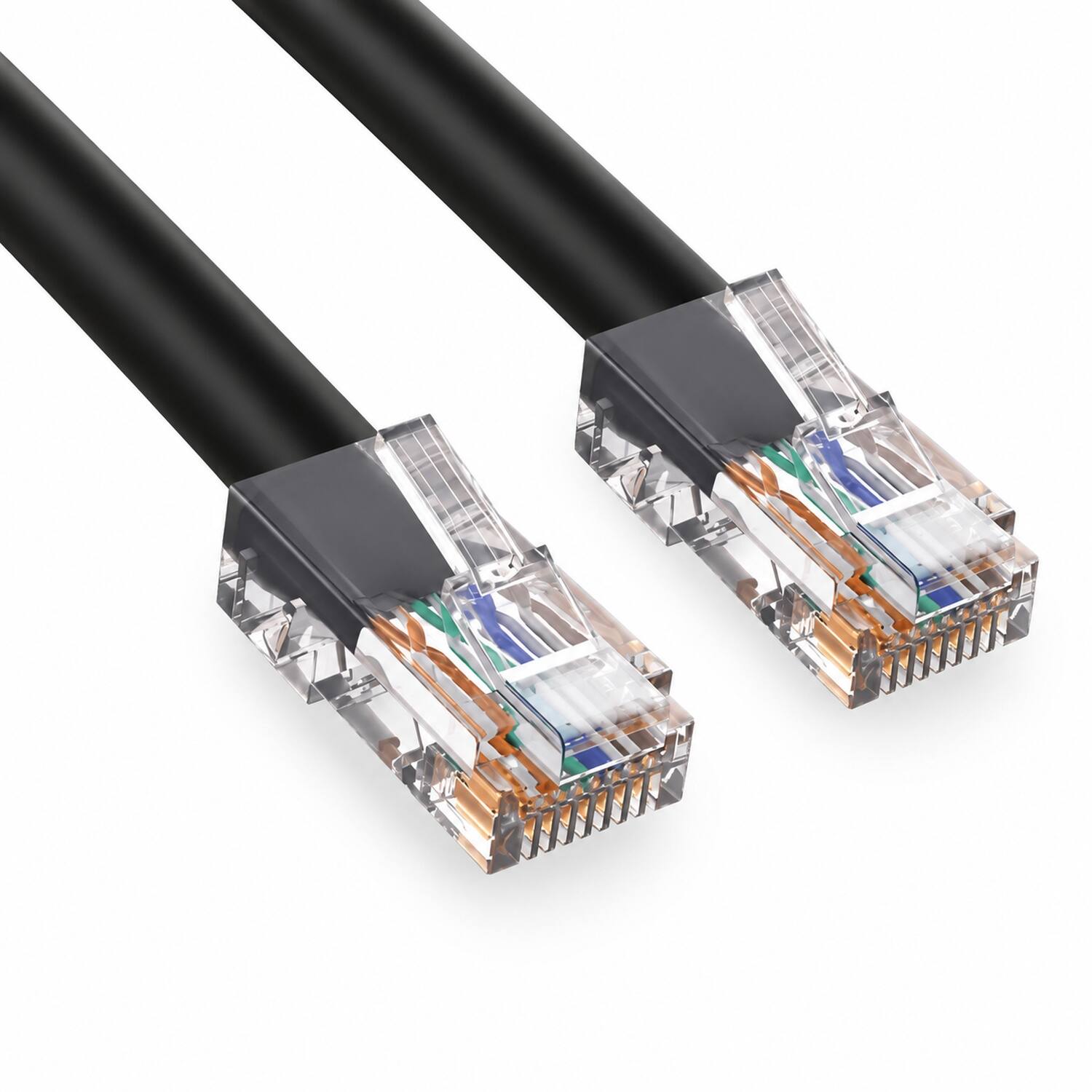 Front. Sanoxy - Sanoxy 15ft Cat5e 350 MHz UTP Ethernet Patch Cable, Black – RJ45 Assembled Network Cable - Black.