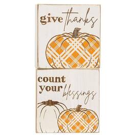 BreeBe - Give Thanks Plaid Pumpkin Block 2 Asstd - Multi