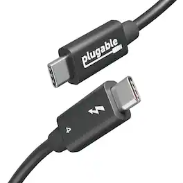 Plugable - Thunderbolt 4 Cable 240W 3.3 ft (1M),40 Gbps, Driverless - Black