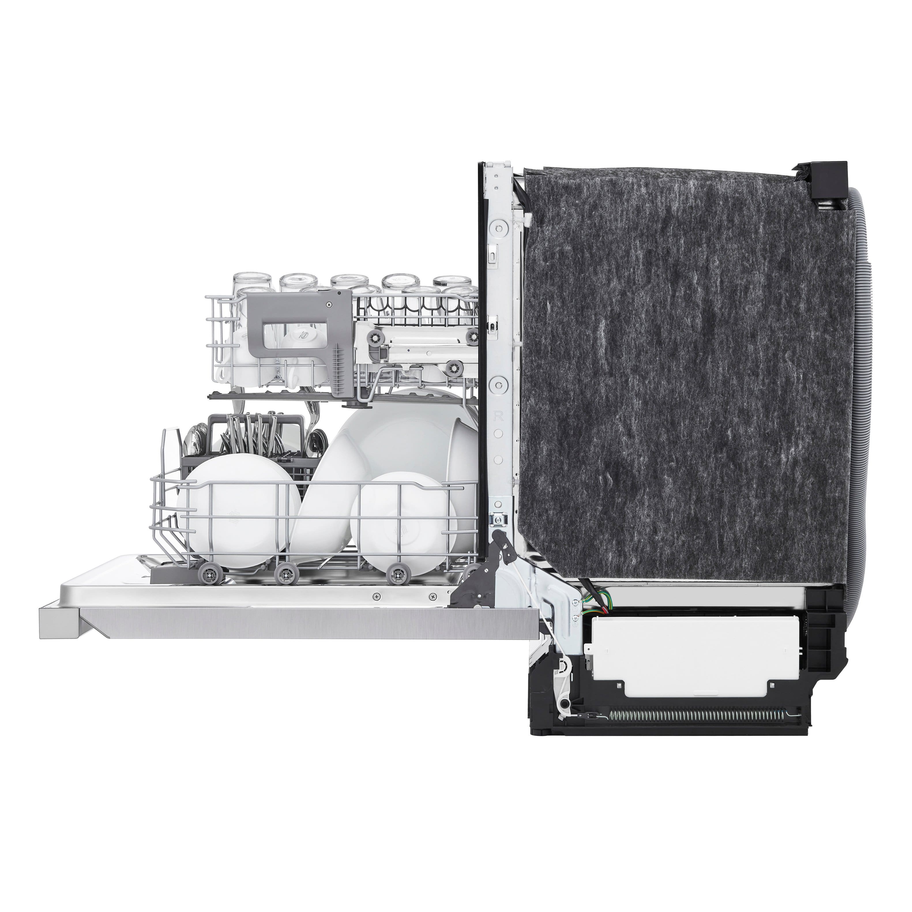 Alt View 24. LG - 24" Front Control Smart Built-In Stainless Steel Tub Dishwasher with QuadWash, and 48dba - Stainless Steel.