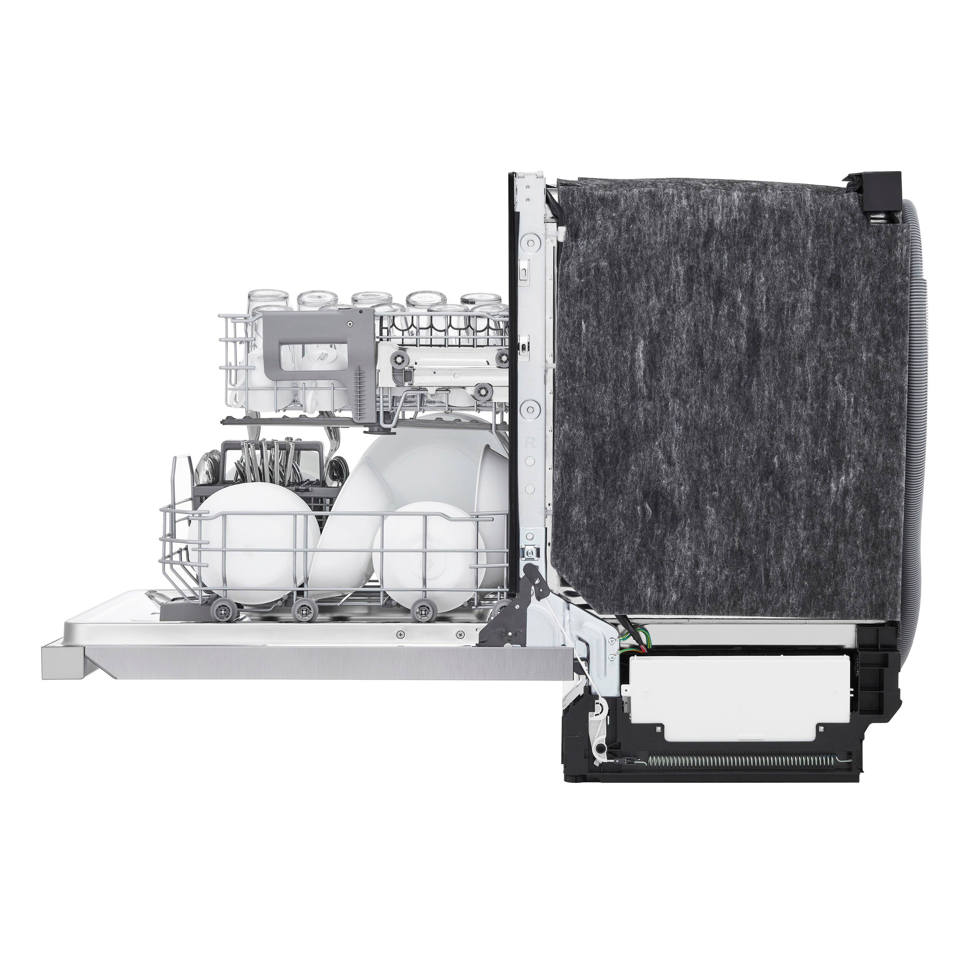 Alt View 24. LG - 24" Front Control Smart Built-In Stainless Steel Tub Dishwasher with QuadWash, and 48dba - Stainless Steel.